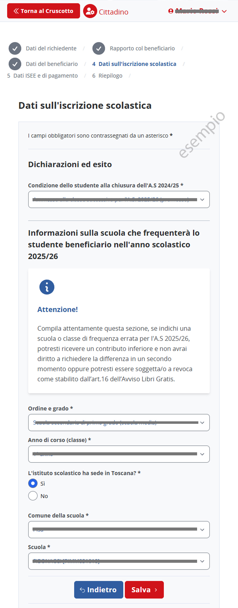 libri gratis STEP DATI ISCRIZIONE SCOLASTICA